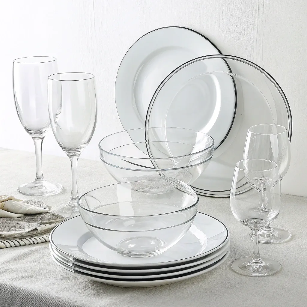 Modern glass dinnerware set